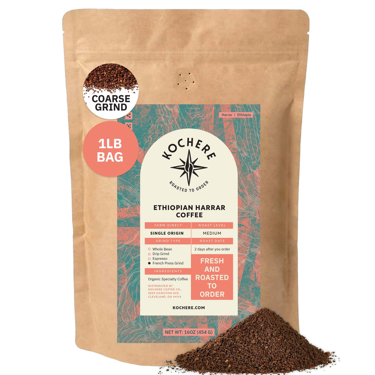 Ethiopian Harrar Coffee Beans – Single Origin Medium Roast