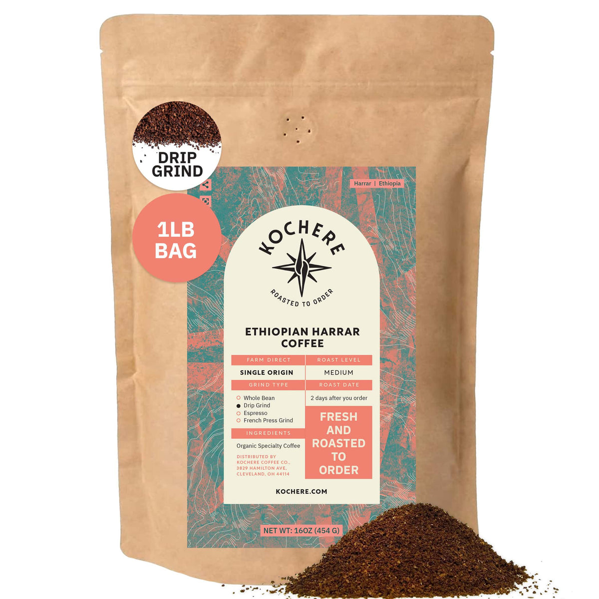Ethiopian Harrar Coffee Beans – Single Origin Medium Roast
