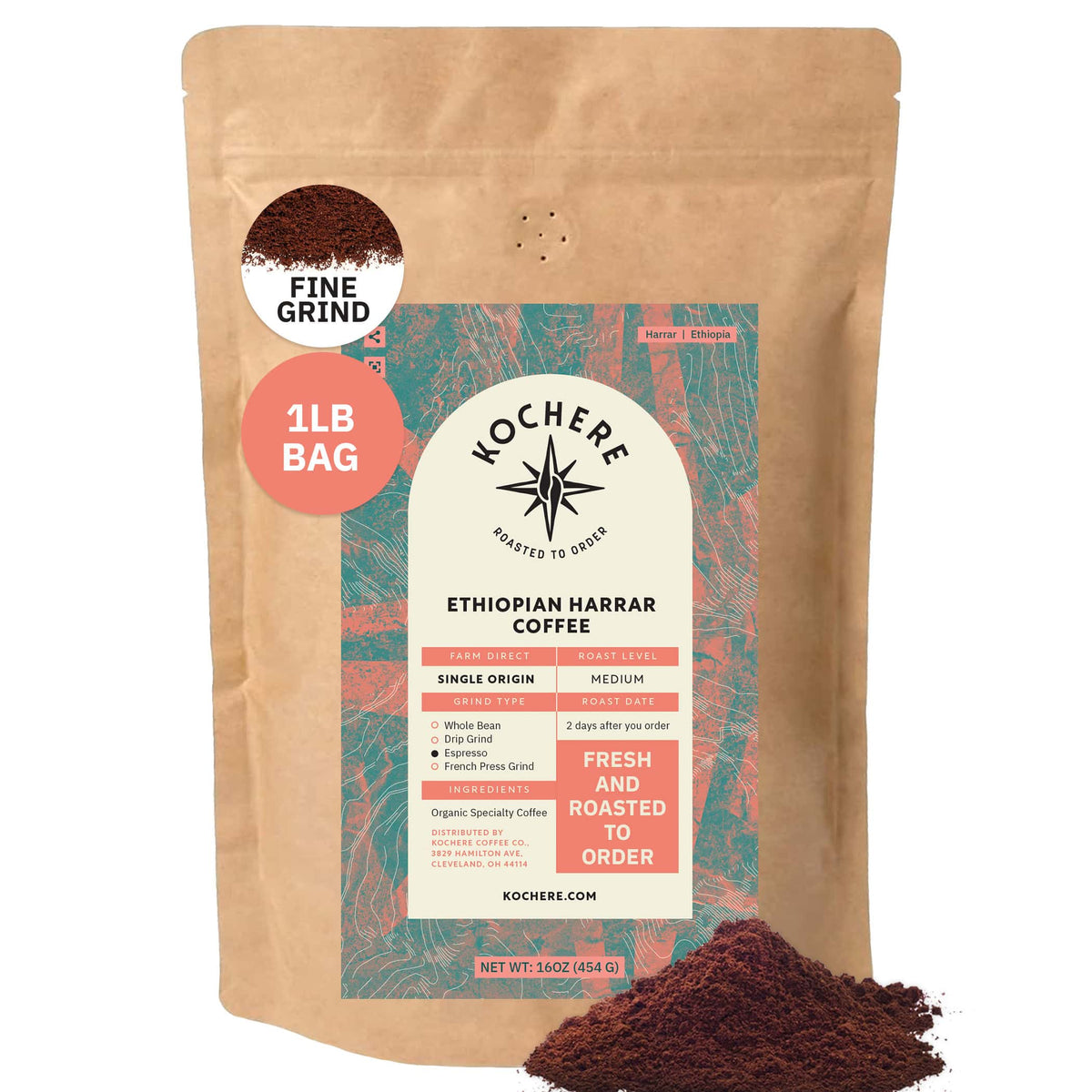 Ethiopian Harrar Coffee Beans – Single Origin Medium Roast