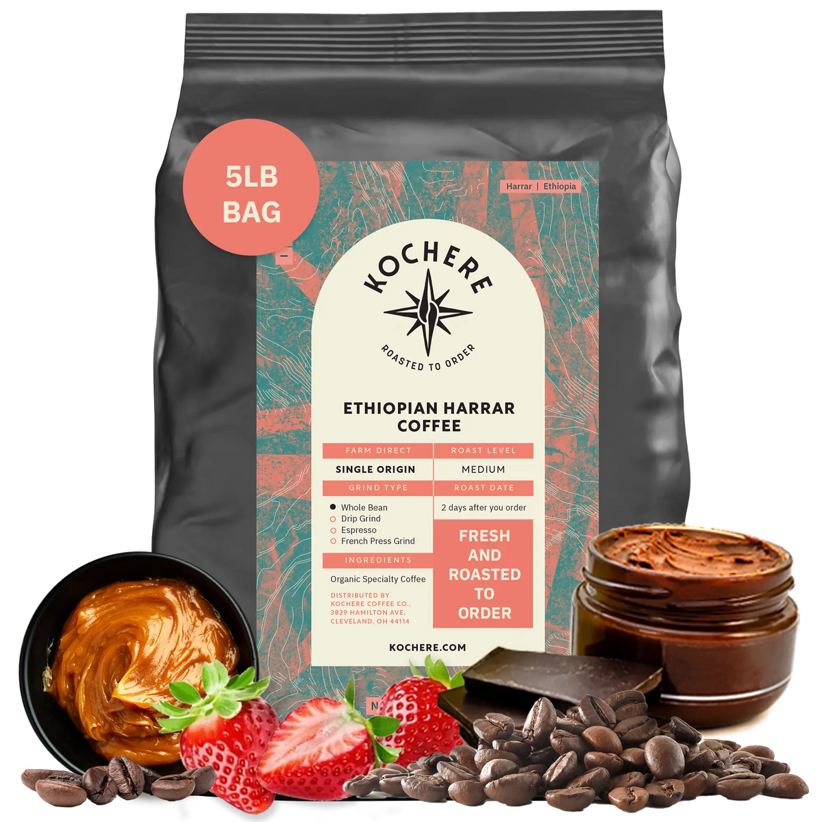 Ethiopian Harrar Coffee Beans – Single Origin Medium Roast
