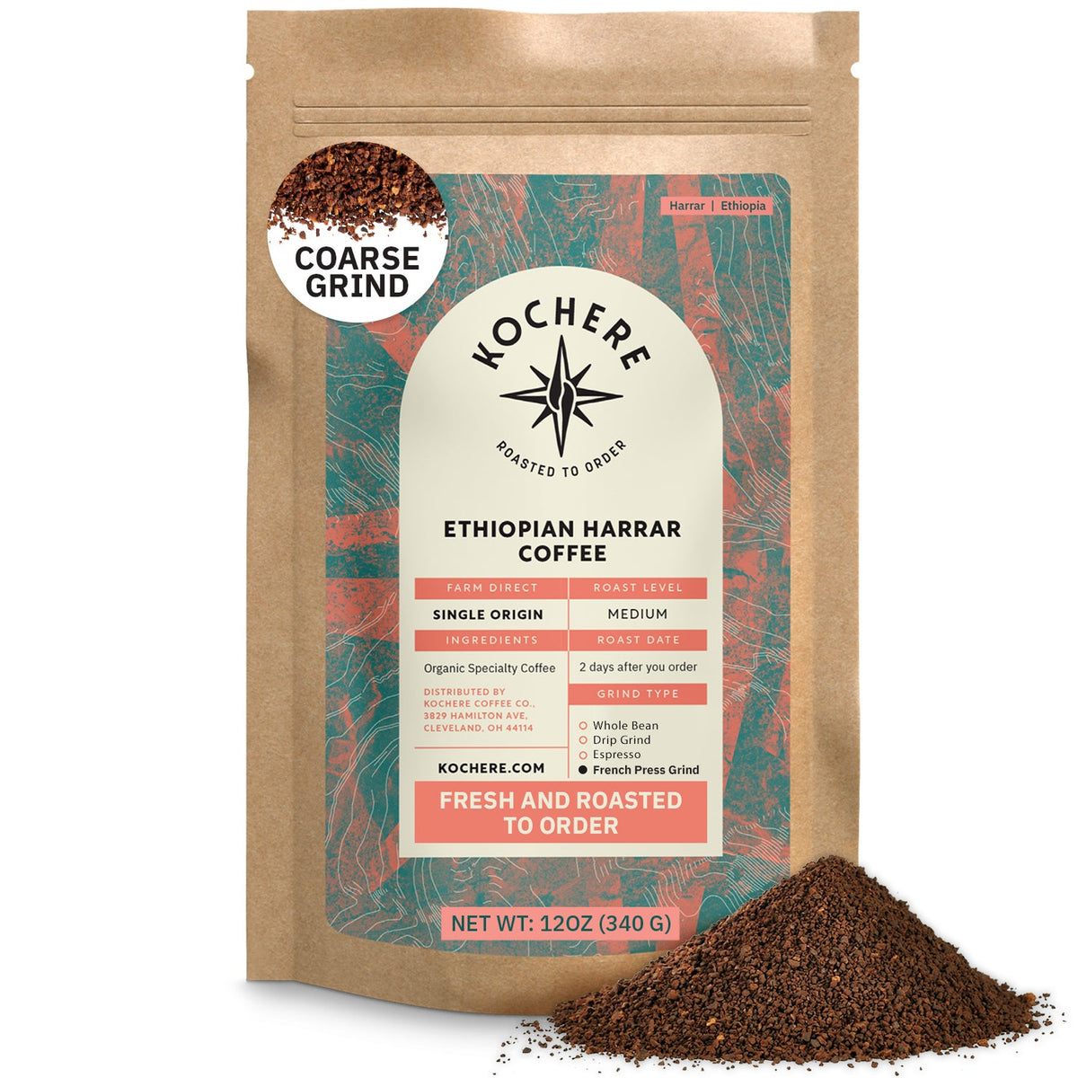 Ethiopian Harrar Coffee Beans – Single Origin Medium Roast