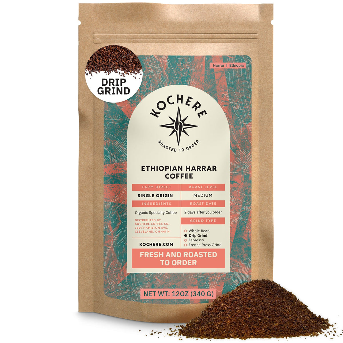 Ethiopian Harrar Coffee Beans – Single Origin Medium Roast
