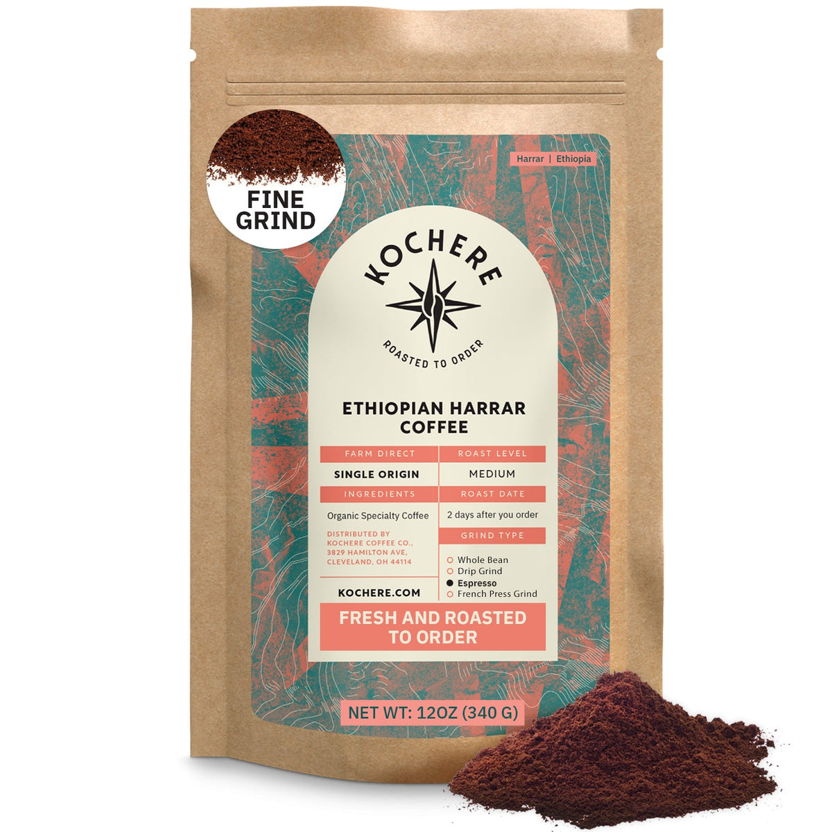 Ethiopian Harrar Coffee Beans – Single Origin Medium Roast
